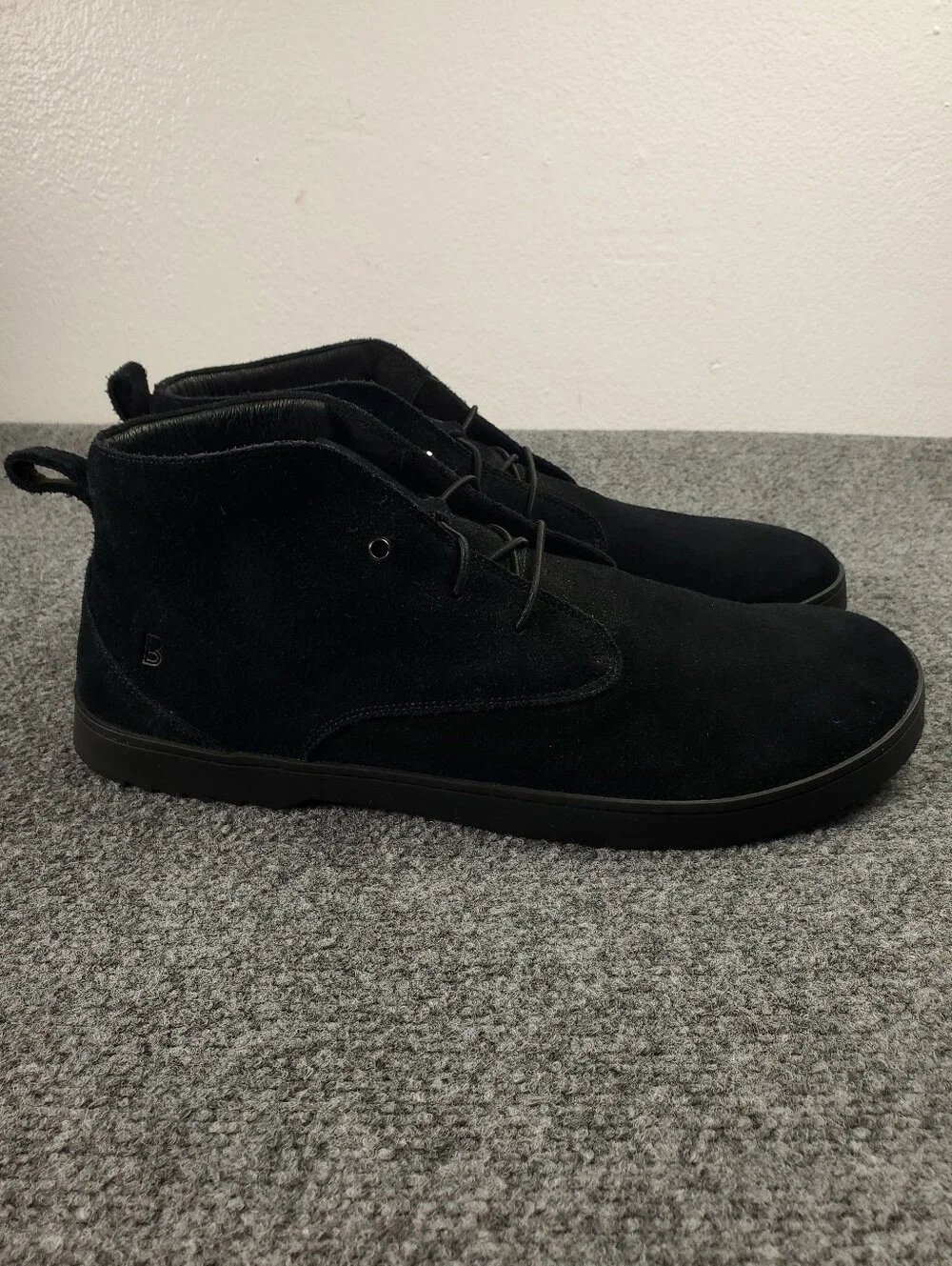 Birchbury Carnforth Chukka Desert Boots Size 16 Black Suede Leather Rubber Sole